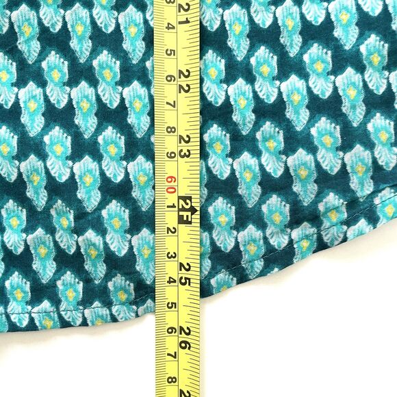 Sundance Stories Be Told Green Southwest Print Easy Button Up Shirt Top - Picture 7 of 14